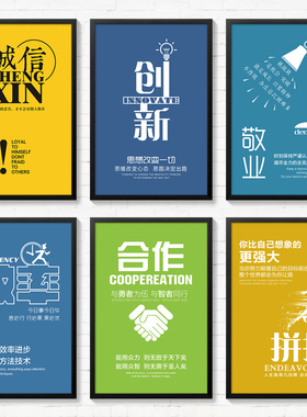 创意励志挂画办公室海报企业文化墙装饰画会议室壁画定制标语公司