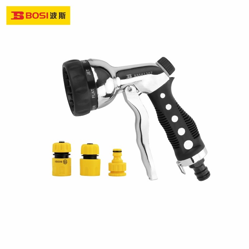 波斯工具 七功能锌合金水枪组套 园林浇花洗车花洒BS561307