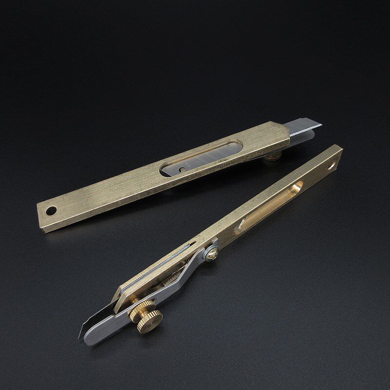 黄铜定位介刀 裁皮刀戒刀刀皮料修边刀手工DIY皮革刀美工刀裁皮刀