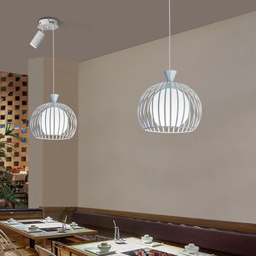 吊灯店铺商用火锅店网红铁艺灯罩餐厅餐厅吧台带射灯饭店简约吊灯