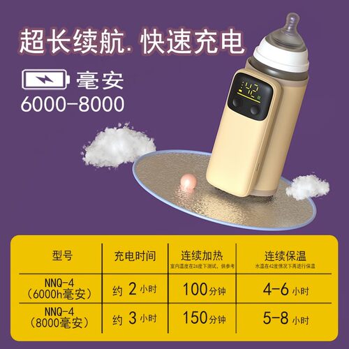 无线蓄电速热温奶器暖奶器无水便携外出冲奶神器夜奶奶瓶保温套