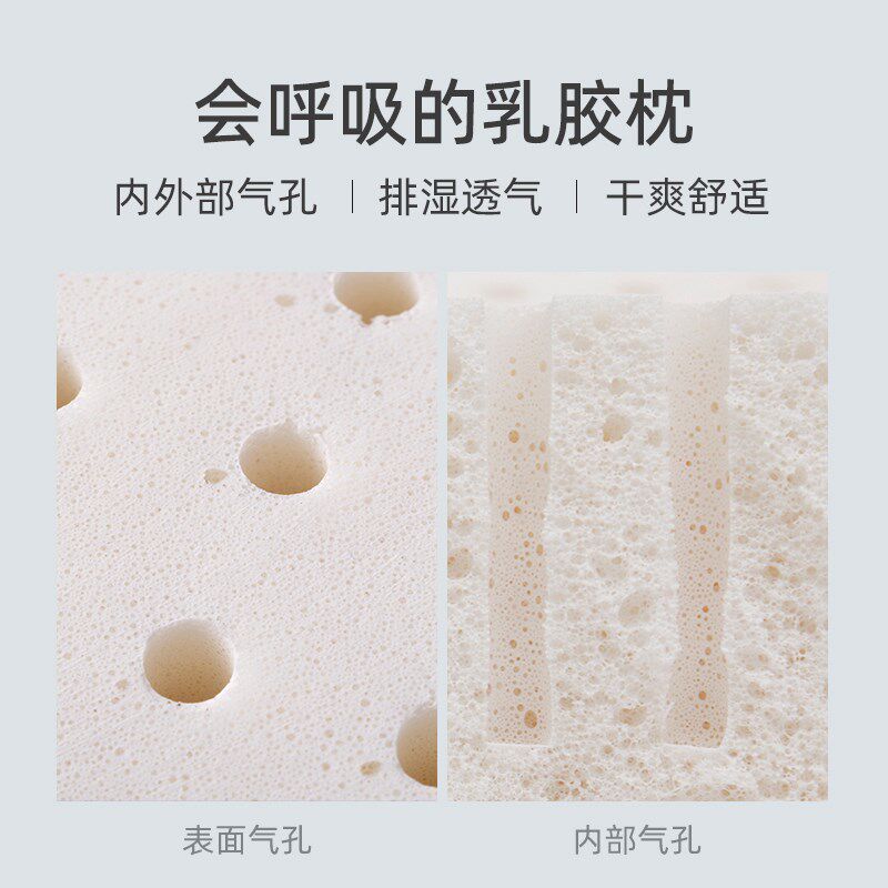 特拉雷天然乳胶枕头护颈椎助睡眠枕芯家用一对头枕防打呼噜枕单人