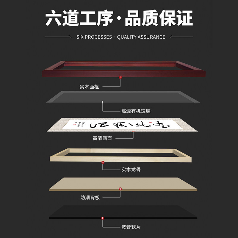 凝心聚力字画办公室励志挂画合作共赢书法壁画诚信天下装饰画牌匾