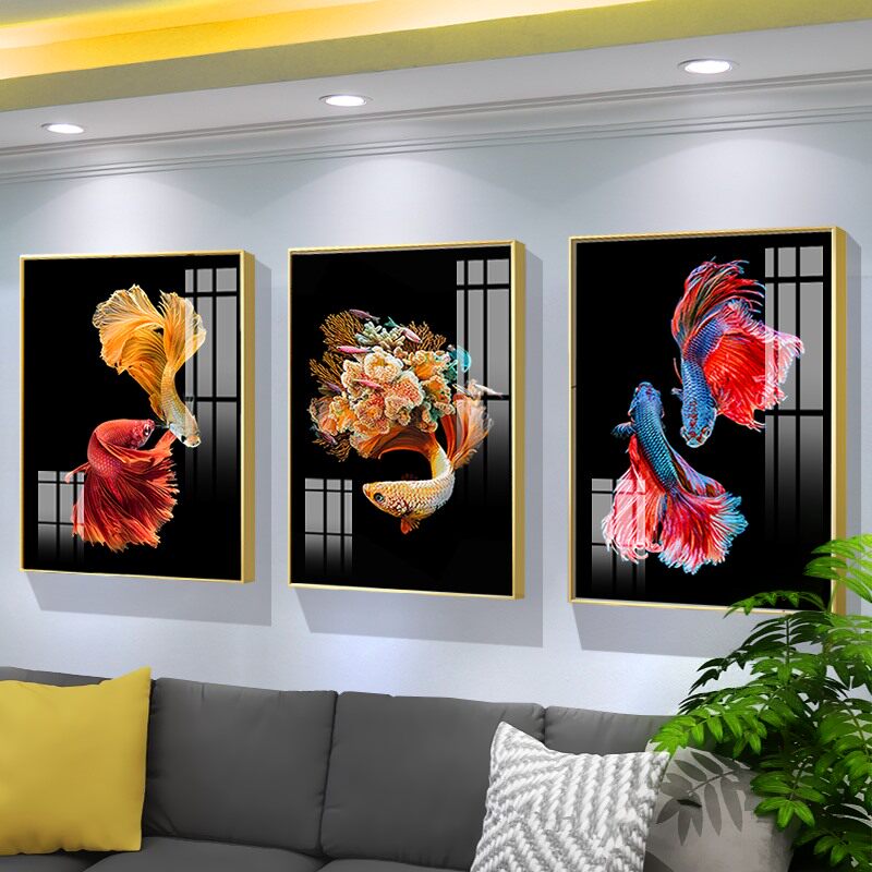 简约三联客厅装饰画轻奢沙发背景墙装饰壁画餐厅墙上挂画网红墙画