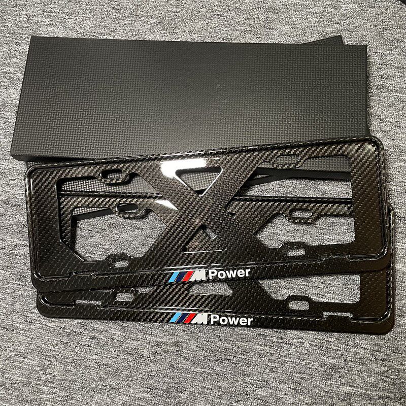 3K煅造真碳纤维宝马车牌照边框架X3X5X6X13系5系7系6系M/GT牌照托