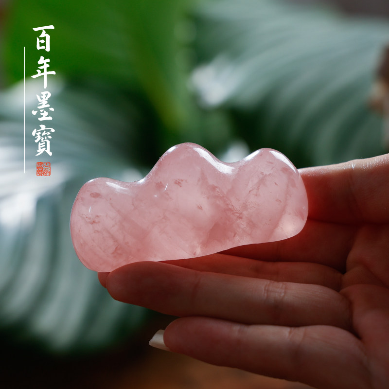 粉红水晶笔搁 多功能书法玉石笔架 初学者毛笔搁笔架山文房书法