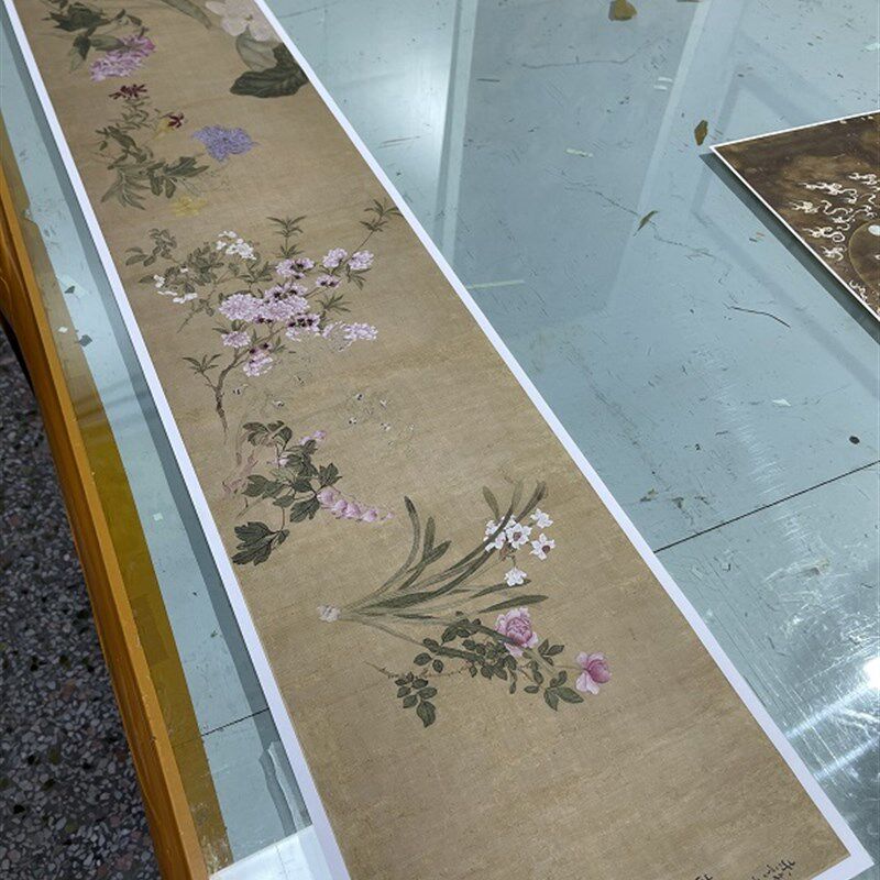 清 恽寿平 百花图卷大都会博物馆藏没骨画法花卉工笔临摹学习画稿