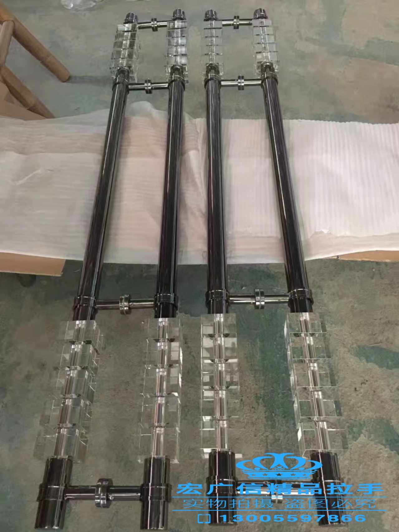 水晶大门拉手 欧式水晶古铜豪华大门拉手 酒店大拉手 玻璃门拉手