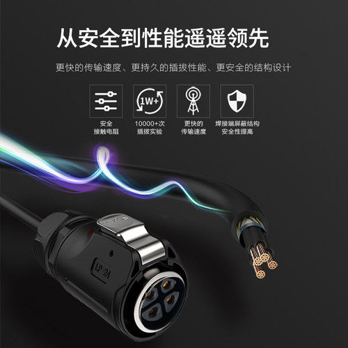 凌科LP24公母对接插头便捷3 4 10 12 19 24芯户外防水连接器航插