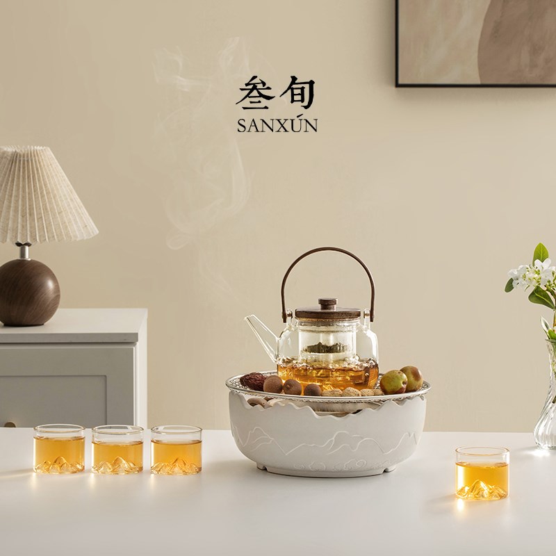 叁旬围炉煮茶器家用新款煮茶壶电陶炉烧水泡茶具套装高档礼盒礼物