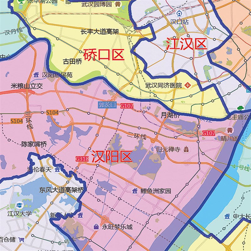 2025新款武汉市地图客厅办公室挂图高清防水墙壁装饰实物推荐定制