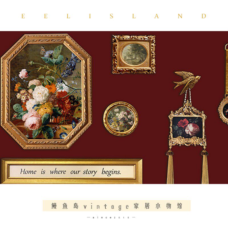 vintage欧式复古客厅天使人物组合鎏金流苏装饰画沙发挂画拼墙画