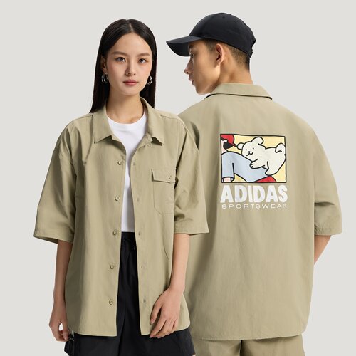 阿迪达斯劲浪卡通狗图案衬衫男女同款KR5075