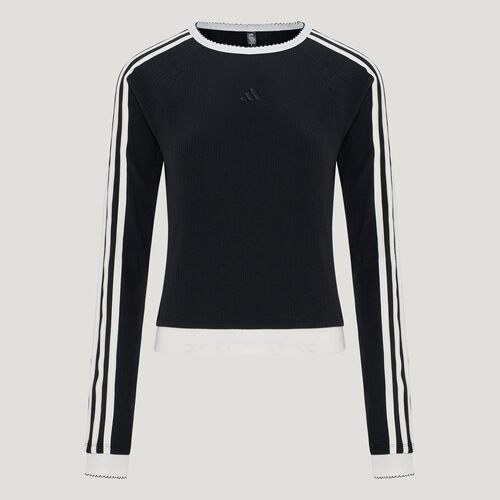 阿迪达斯 （adidas）DCE RIB LS TEE 修身休闲长袖T恤女子LD8789