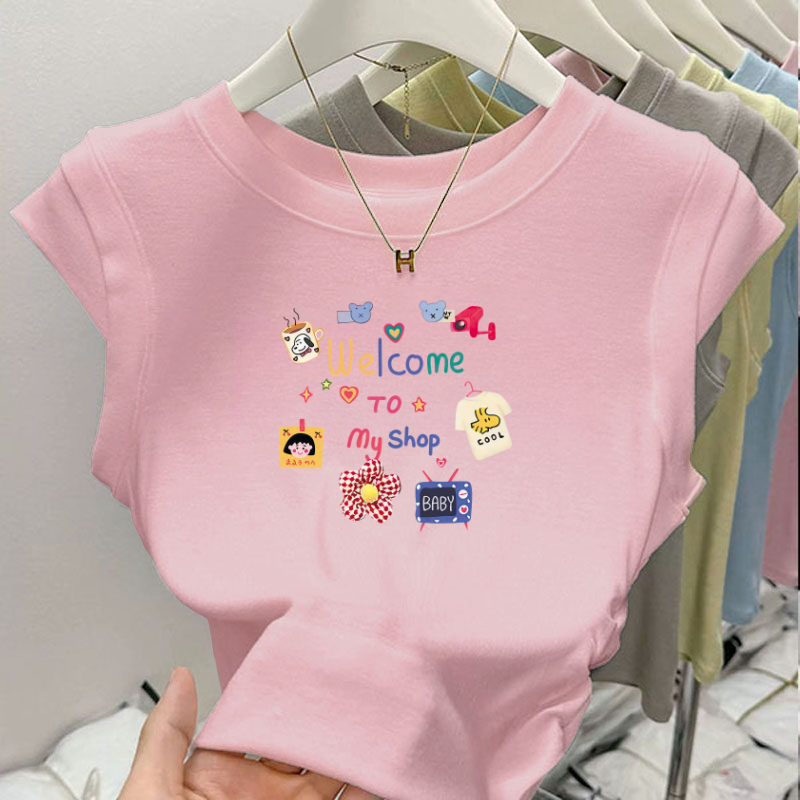女童夏季纯棉飞袖T恤柔软亲肤