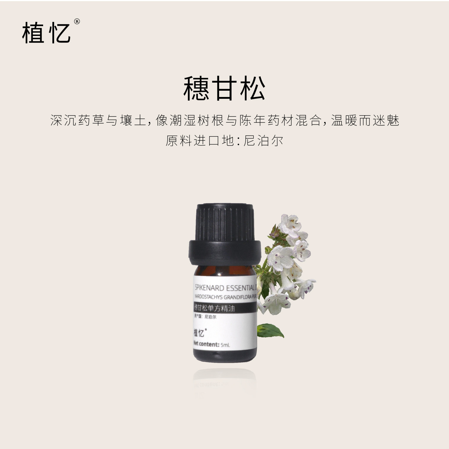 尼泊尔穗甘松单方精油木质泥土香香薰精油