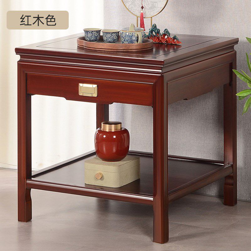 花梨色中式实木茶几沙发边几角几茶桌小桌方桌鱼缸架奇石架子花架