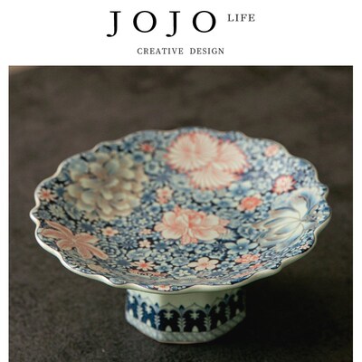 JOJ果S L.OPD.紫泉涧.汝窑 盘复古中式供盘陶瓷茶点水果  文玩