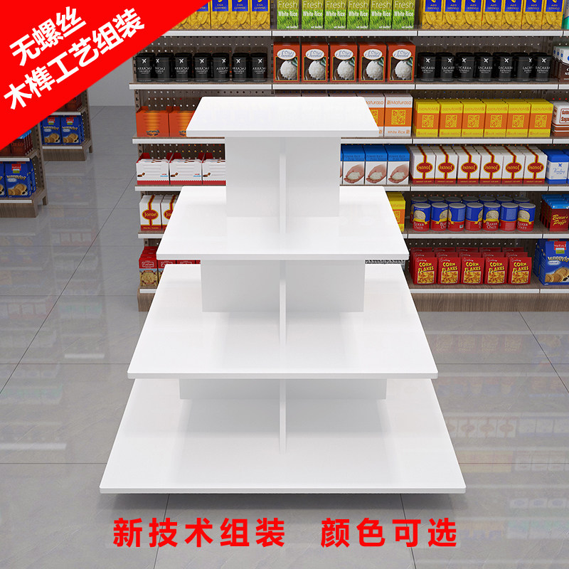 方形中岛展示柜零食饮料货架酒用叶展台母婴茶品化示品礼品展妆台
