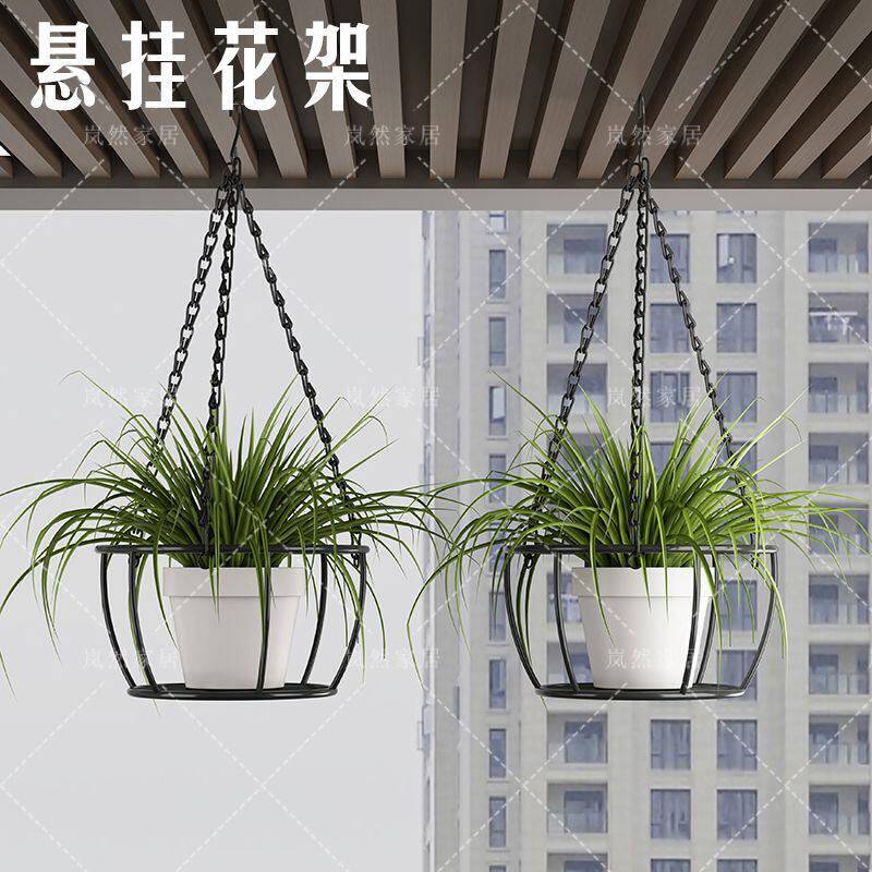 铁艺垂吊挂篮吊篮 悬挂式吊盆 吊挂花架 黄金葛吊兰盆挂架 挂式花