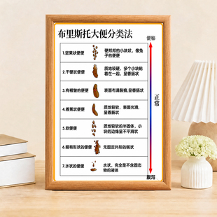布里斯托大便分类法相框卫生间厕所科普装饰实木摆台挂画