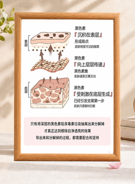 美容院黑色素科普装饰相框美业淡斑美白门店墙面装饰摆框