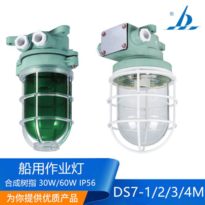 海星船用塑料树脂白炽作业灯DS7-1/2/3/4M防水舱顶灯220V60W正品