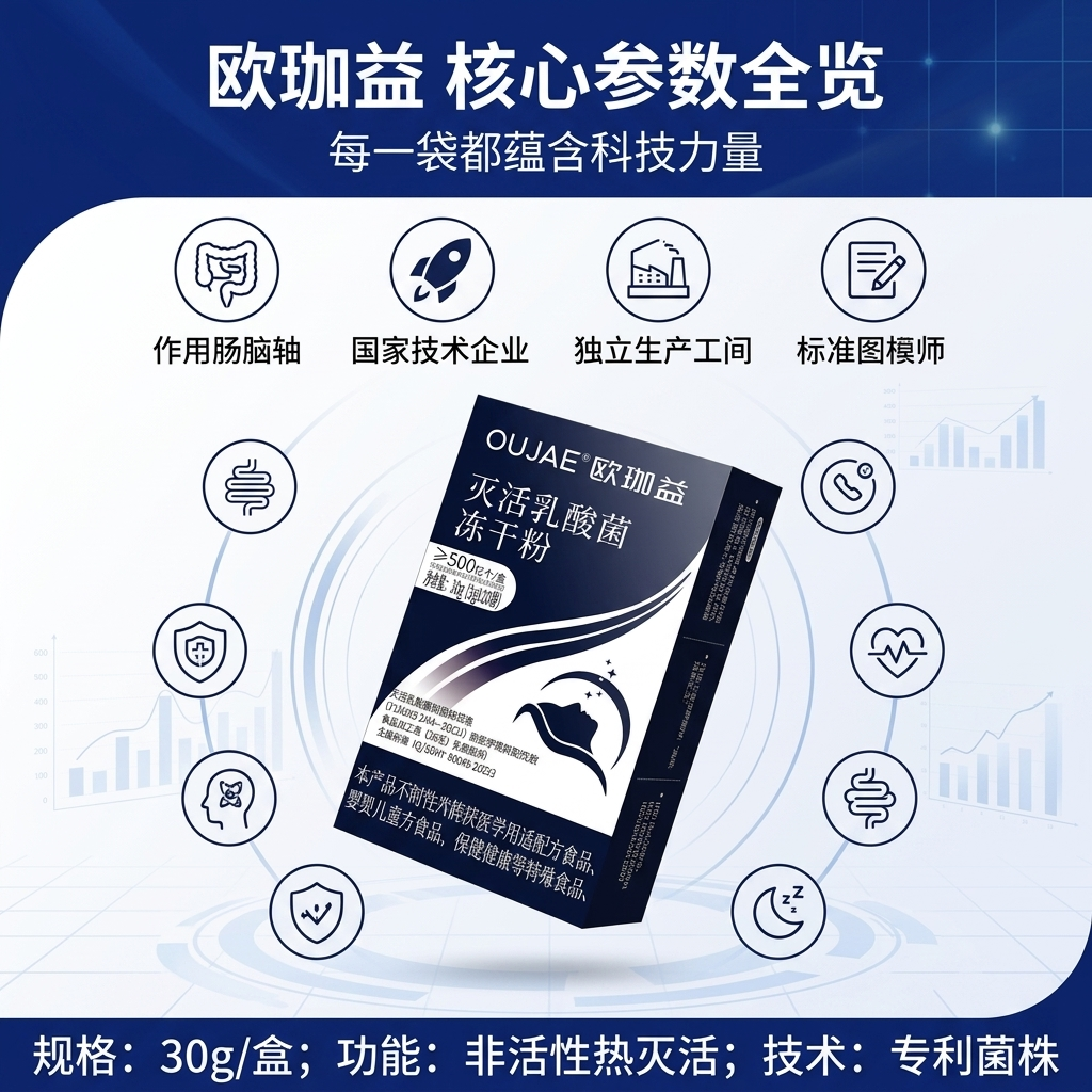 欧珈益益生菌灭活冻干粉脑肠轴情绪益生菌晚安益生菌睡眠困倦焦虑