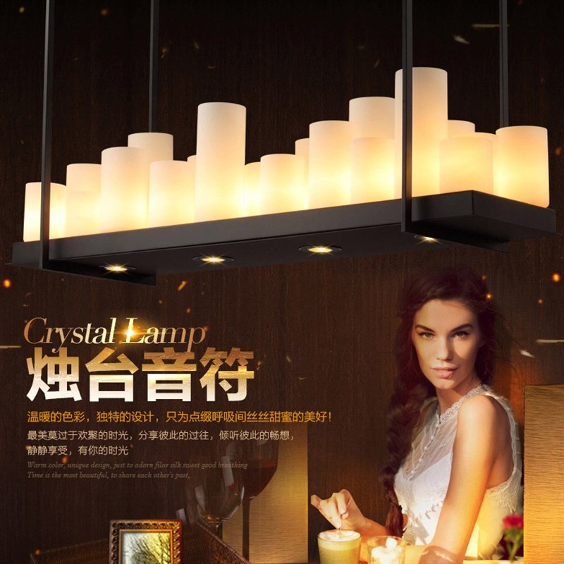 美式铁艺烛台灯酒吧创p意工业风吊灯新中式古典酒店工程大气客厅