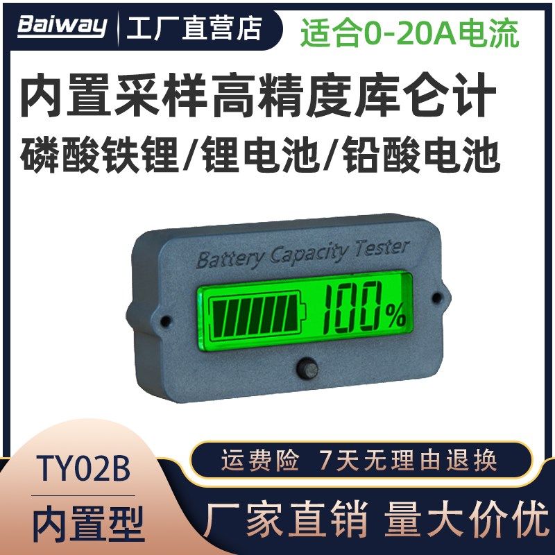 TY02锂内置采样库仑计B电池电瓶酸量显示器表磷电铁锂容量检测仪