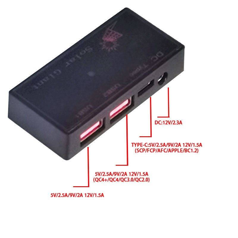 28W便携式太f阳能电池板充电器 USB5V12V直流露营折叠太阳能电池