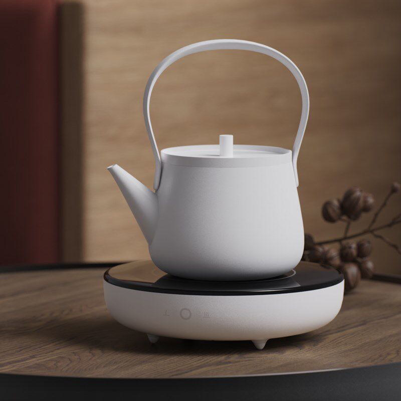 小壶知炉1Z电陶炉煮茶炉 家用小型迷你 银坐铁壶玻璃壶烧水煮茶器