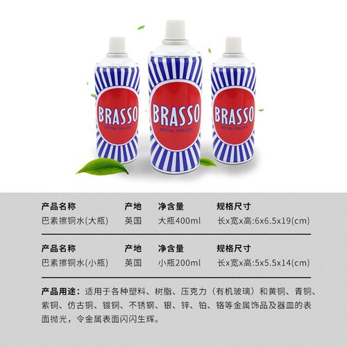 巴素擦铜水brasso金属擦亮剂铜钛金清洗剂铜器光亮剂不锈钢表面