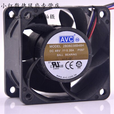 正品AVC 2B06038B48H 6038 48V 0.35A 6CM/厘米 双滚珠 散热风扇