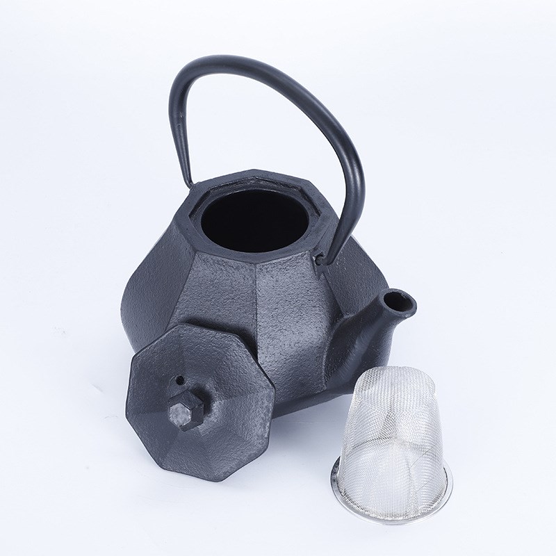 小八角铁壶茶壶铸铁茶壶煮水I泡茶家用茶具套装铁壶