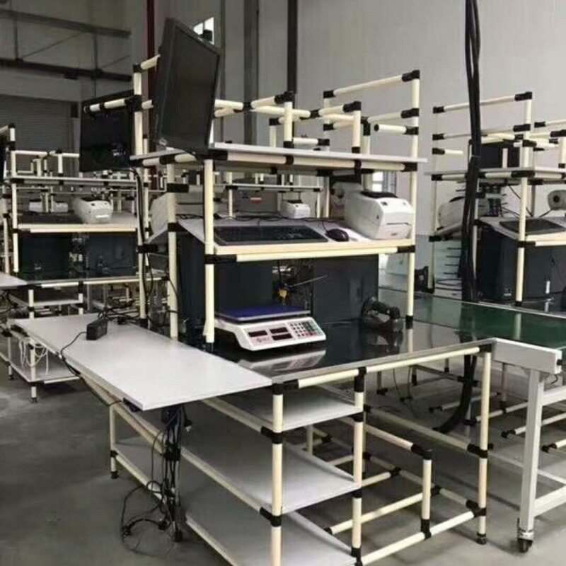 精益管操作台轻型线棒工作台货架线棒储物架置物台精益生产