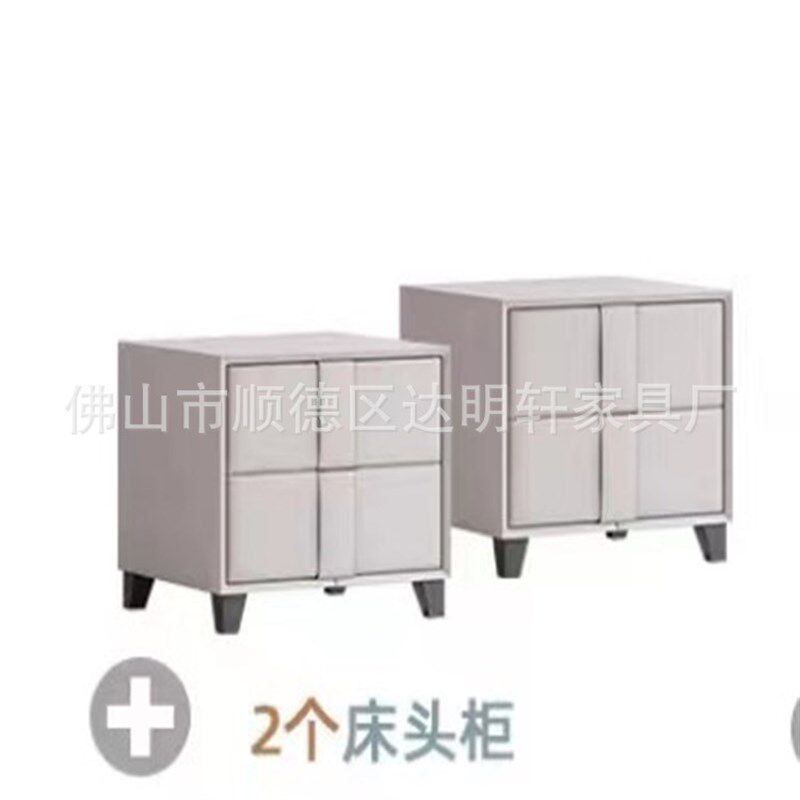 宅寂风床主c卧大床轻奢风床网红1.8米日式床实木现代简约意式婚床