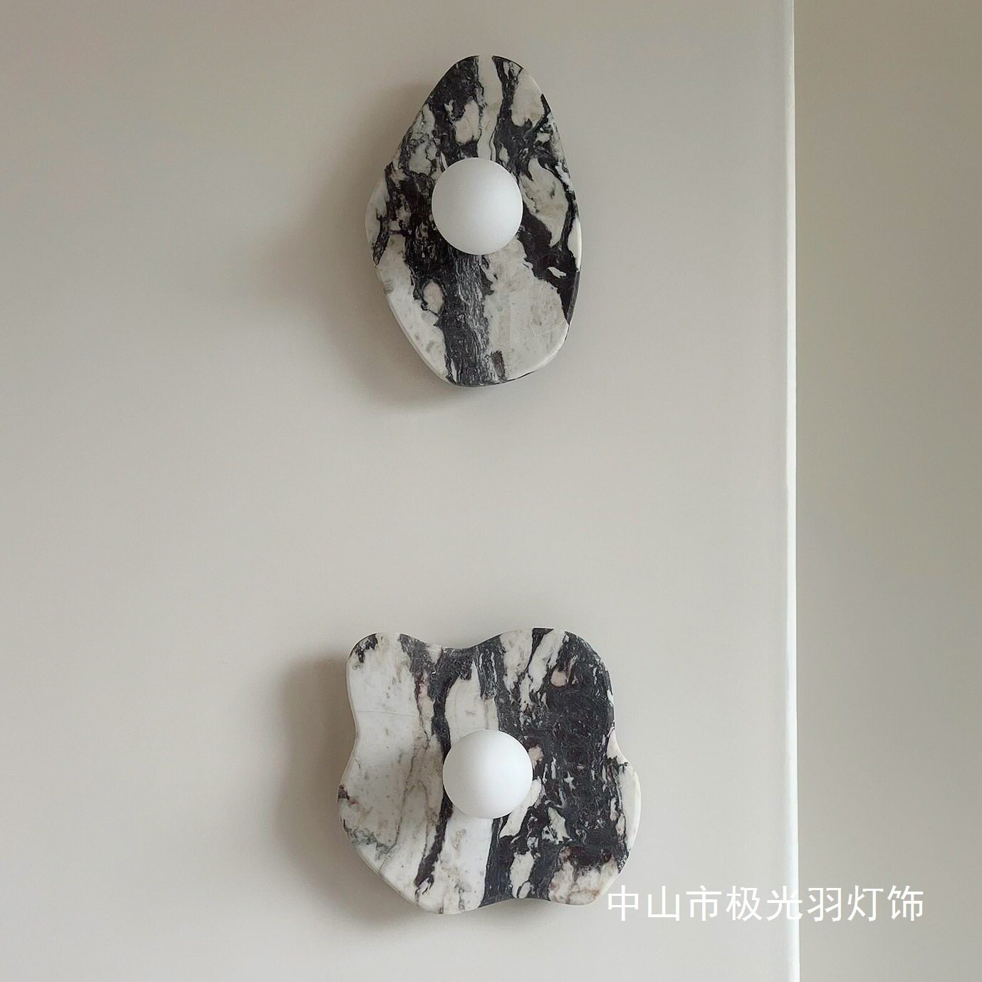现代简约条纹大理石壁灯阳台卧室客厅走廊家居大理石壁灯装饰图案