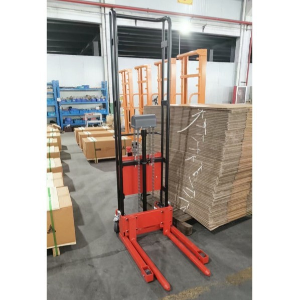 普尔夫非标手动轻型堆高车400公斤1.5米液压升降机平台车装卸搬运
