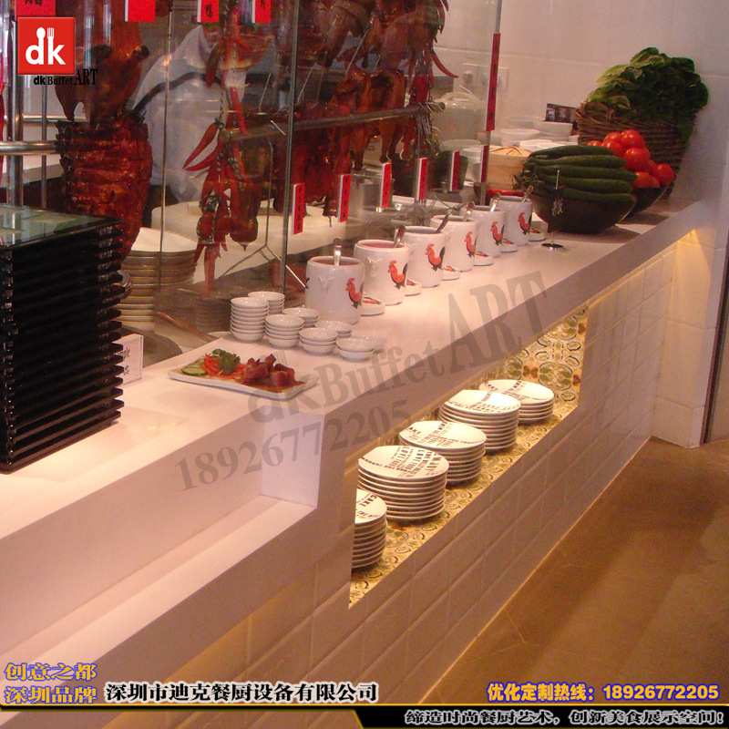 旅游区自助餐餐厅设备 dk自助餐台设计制作 酒店移动布菲台效果图