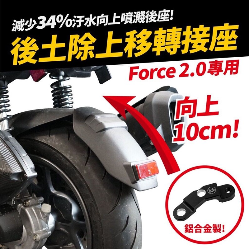 狗吉拉 水冷FORCE 2.0改装后挡泥后土除上移调节支架转接座转接码