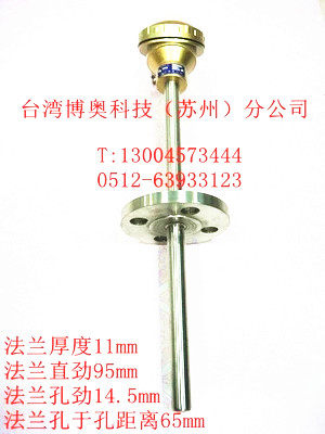 TWBOAO探针pt100博奥法兰式 热电偶 电热偶探针pt100热电偶 k型