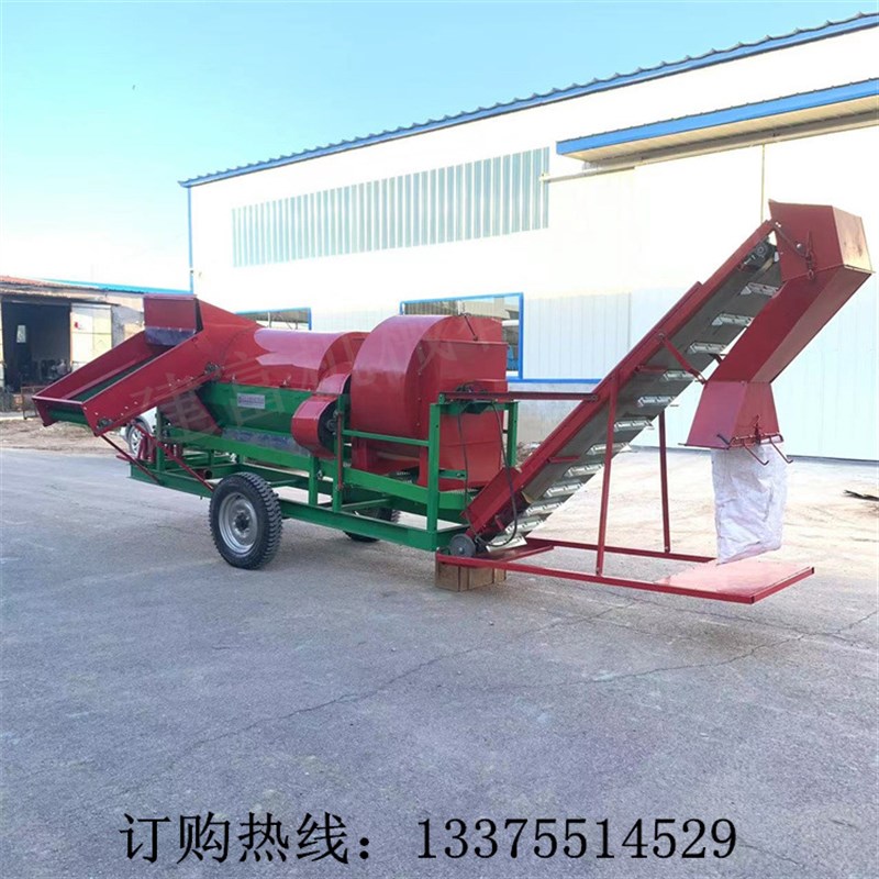 新款8000型花生摘果机 四轮D车带的牵引式收干湿长果摘果机