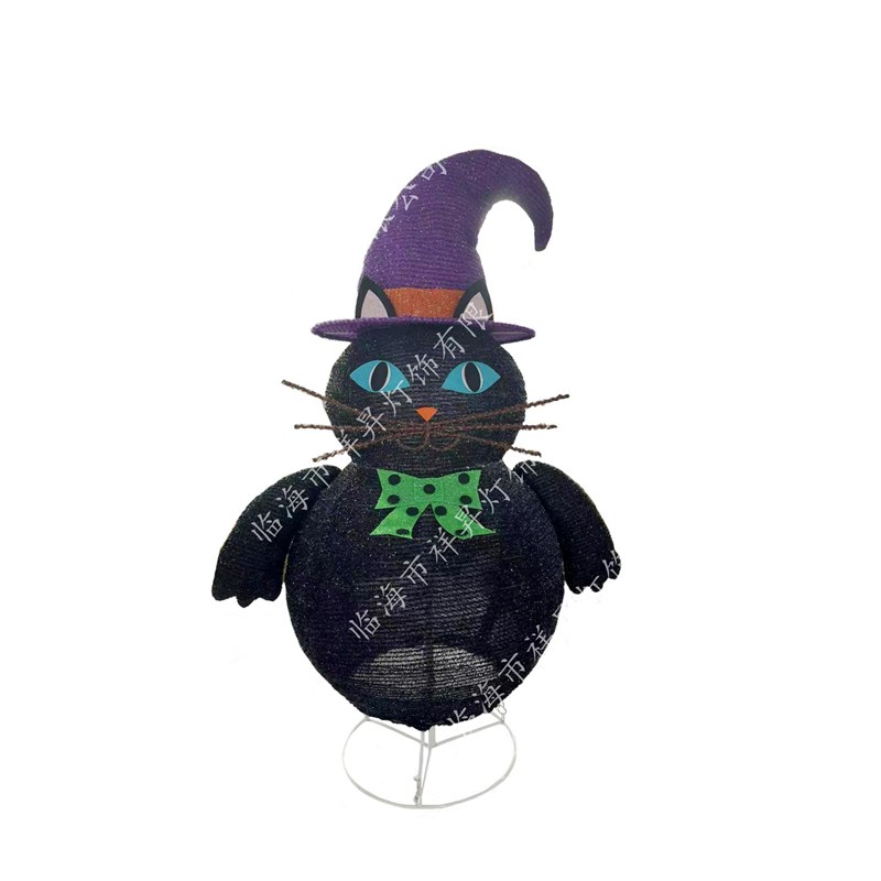 新款鬼节氛围装饰灯可折叠南瓜D灯白鬼黑猫骷髅灯笼万圣节灯