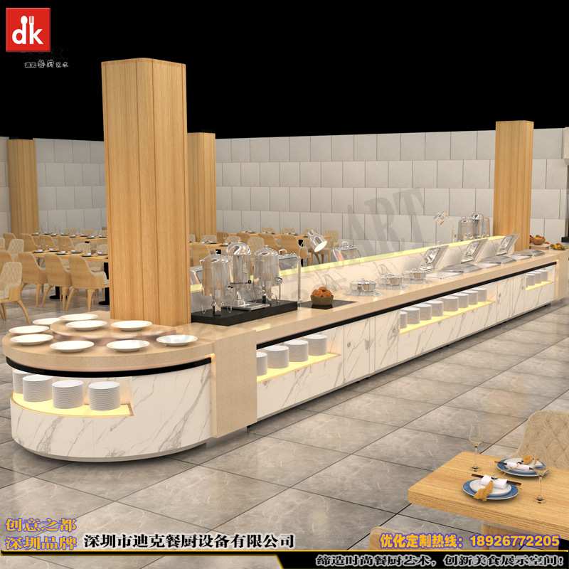自助餐台施工图餐饮家具设计制作 集成餐台电加热保温台 自助餐炉