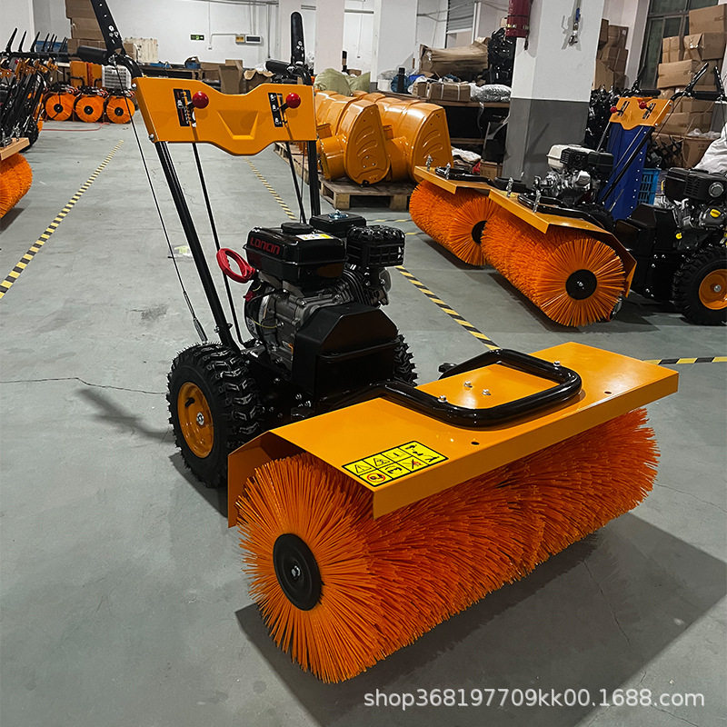 滚刷式电启动汽油手推扫雪机 雪地清理工具 全齿轮手推扫雪机