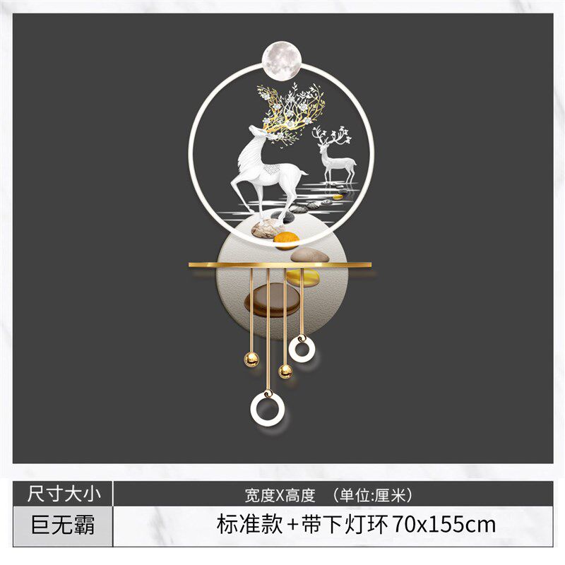 艺钟美玄关装饰画客o厅入户挂画中式墙面发光挂件墙上壁挂背景装