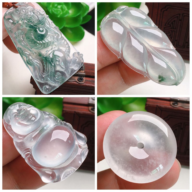 傅小姐翡a翠龙牌喜上眉梢冰种龙牌普贤菩萨山水牌子宝宝佛