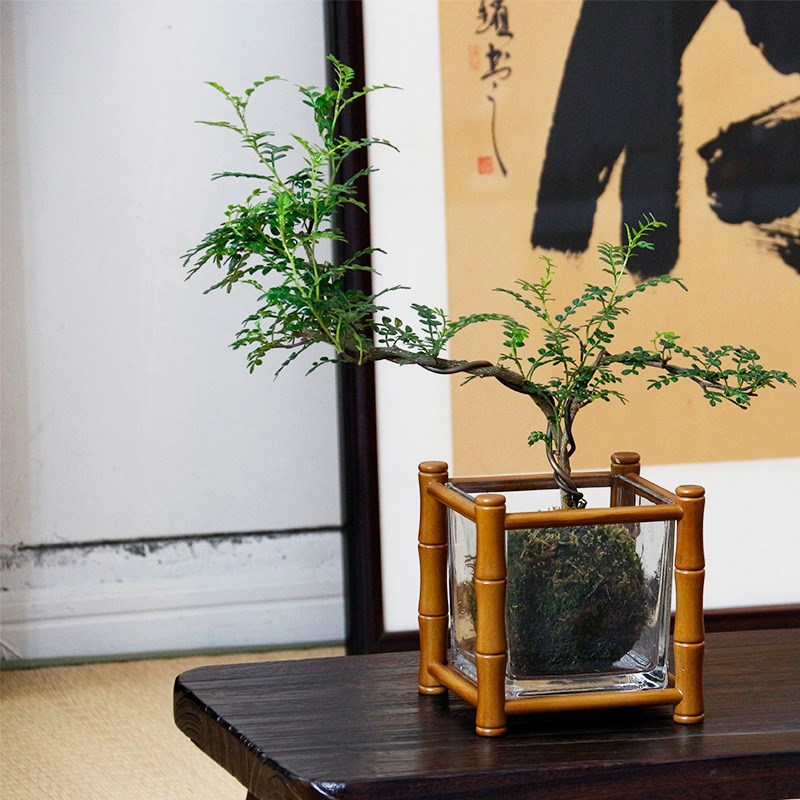 楠竹兰花架小花筑壶承文房茶室A置物架鱼缸花盆架紫砂壶托鱼缸摆