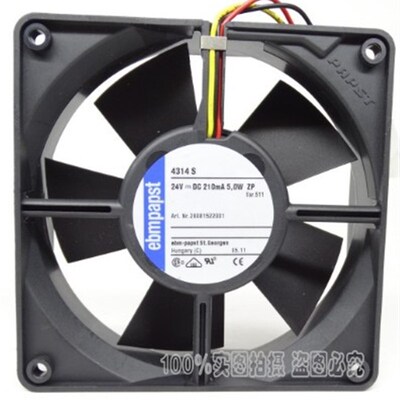 原装EBMPAPST TYP 4314S 24V 12032 5W 3线 双滚珠变频器散热风扇